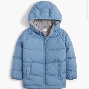 Blue Hooded Puffer Jacket